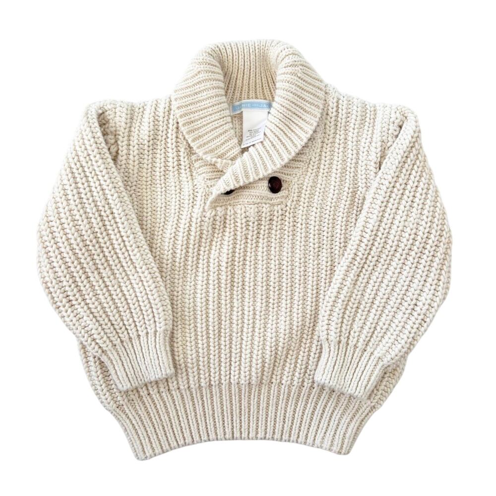 JANIE AND JACK Shawl Collar Fisherman Sweater 12 18 months